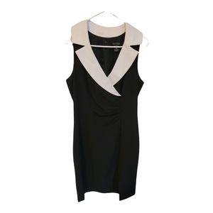 White House Black Market  Ladies dress Size 12- Black with white collar.